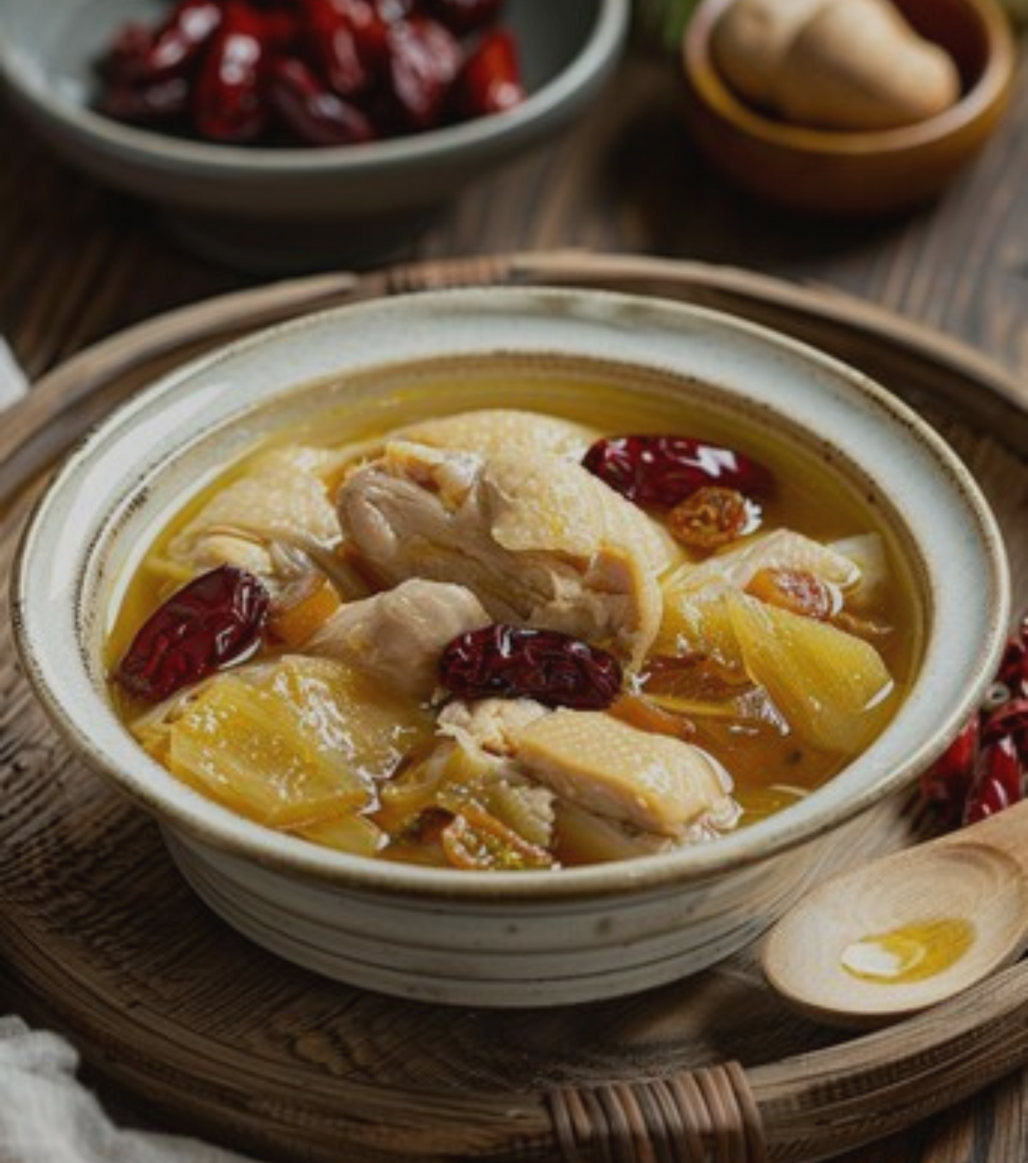 Chicken and Ginger Soup with Red Dates